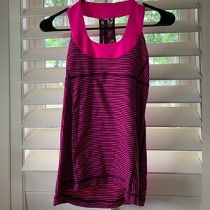 Old Style Pink Striped Lululemon Tank